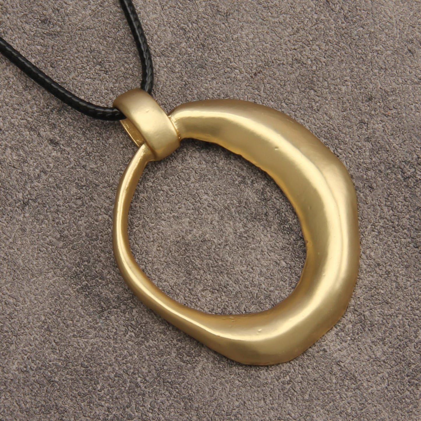 joymiao Big Pendant Necklace Long Leather Necklaces for Women Bohemian Jewelry Gold Circle Necklace Large Black Boho Necklace