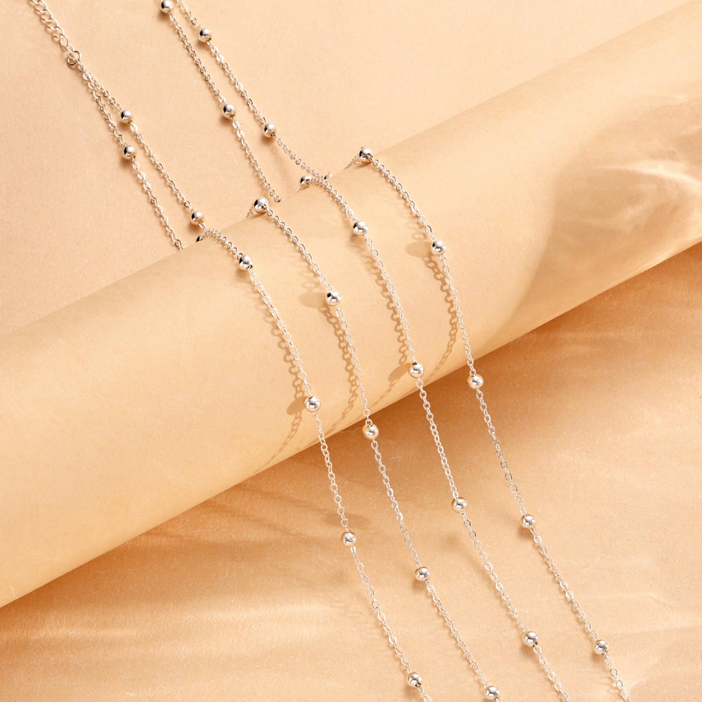 HERSIN Waist Beads for Women, Silver Plated Waist Chain Cute Body Chain Gold Chain Belt for Womens Belly Chain Dainty Fashion Beach Accessories for Womens Silver Jewelry for Women Gifts
