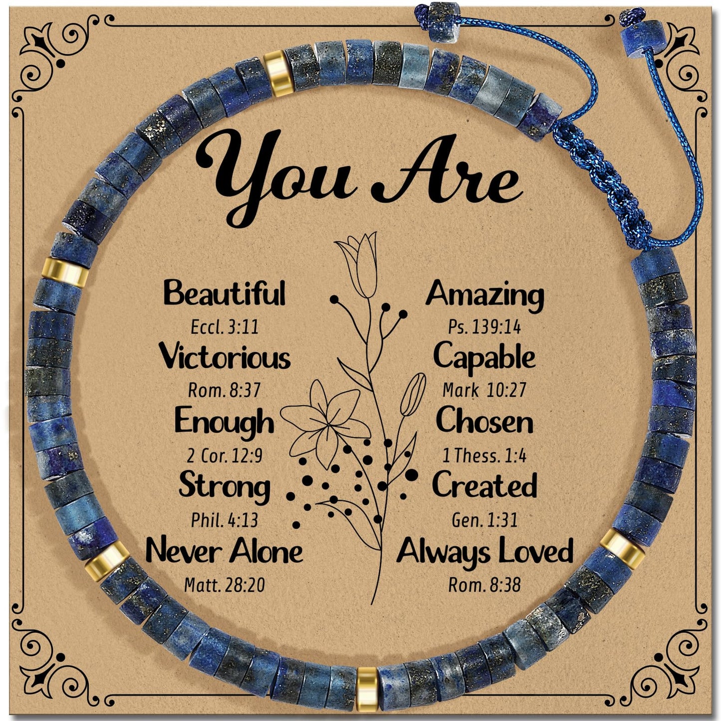 ZOKCC Inspirational Gifts Bracelets for Women Healing Natural Stone Bracelets - Get Well Soon Gifts for Women Sister Friend Bestie - Life is Tough But So are You Bracelet