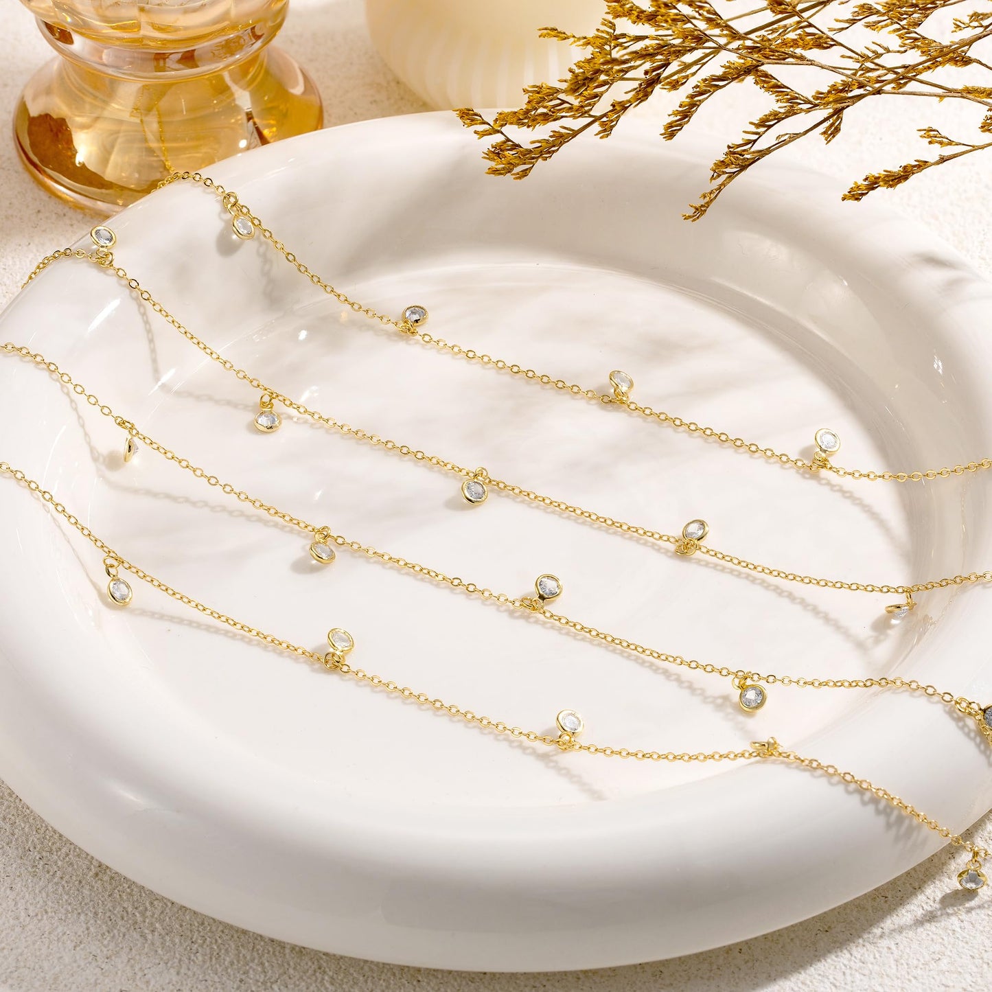 CHESKY Gold Waist Chain for Women Trendy, 14K Gold Plated Layered Belly Chain Adjustable Waterproof Sexy Beach Bikini Cubic Zirconia Chain Hypoallergenic Dainty Body Chain Jewelry for Women Gifts