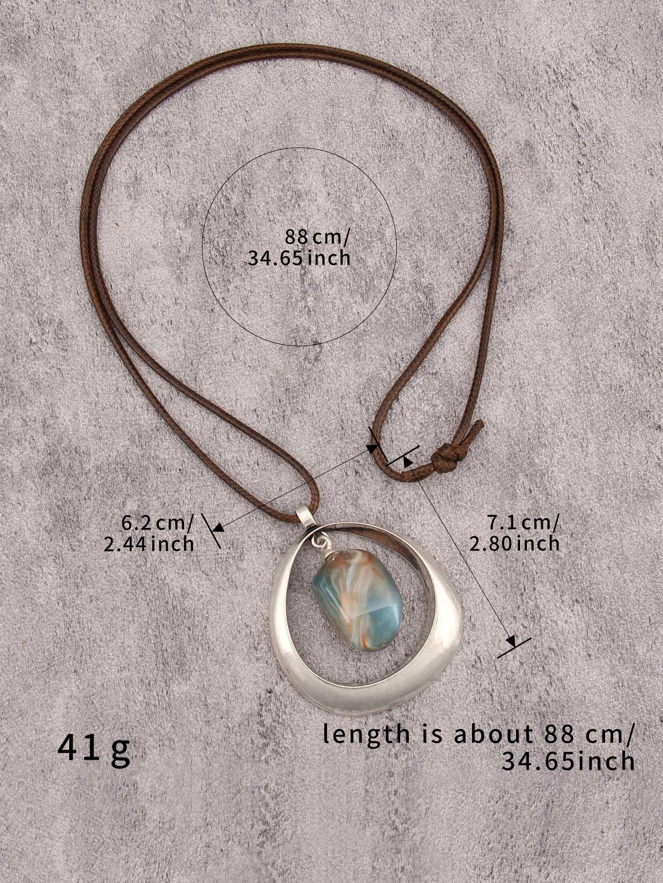 joymiao Bohemian Necklace Women Chunky Long Vintage Necklace Boho Hippie Choker Style Necklaces with Silver Pendant Stone Casual Jewelry