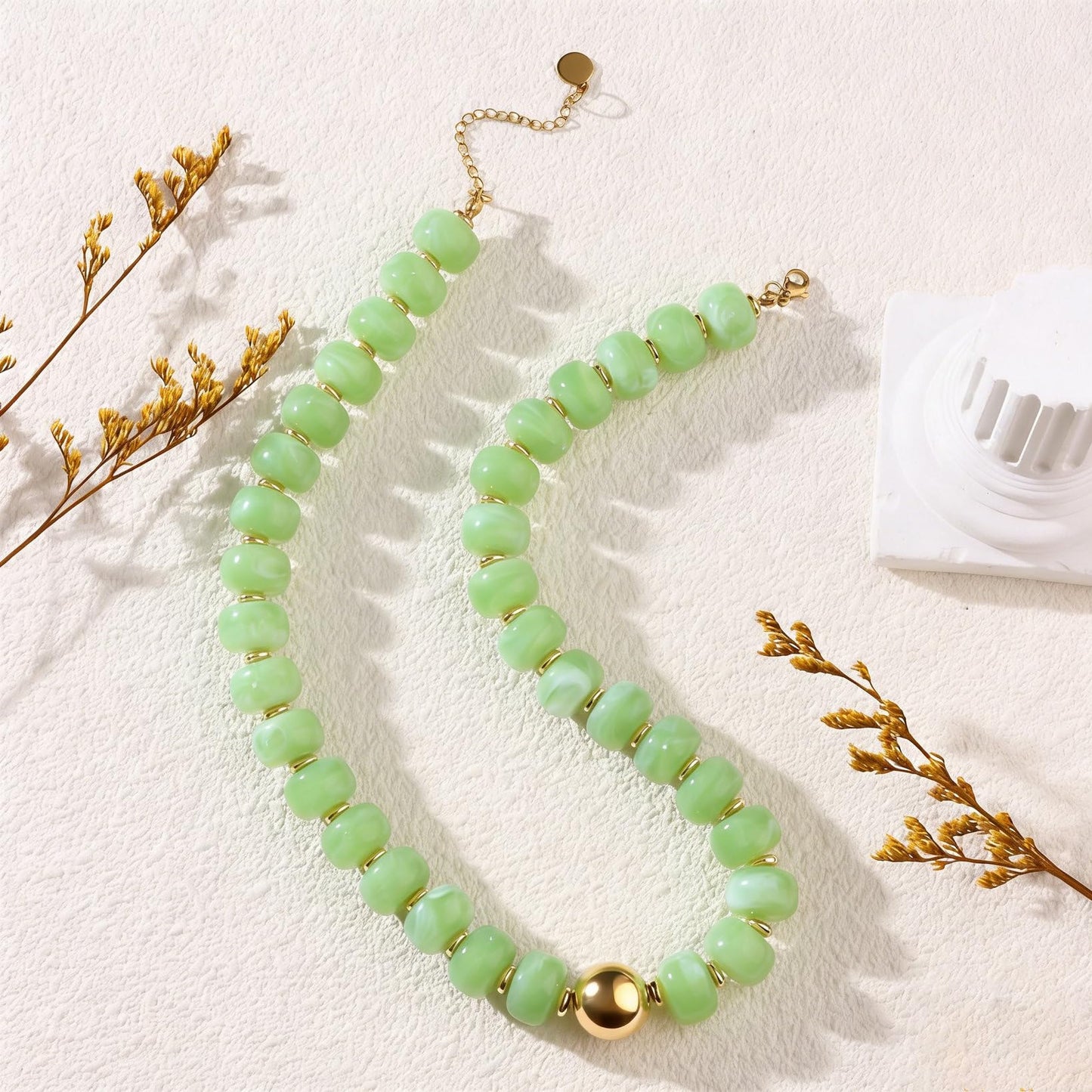 joymiao Colorful Beaded Gemstone Necklace for Women Beaded Necklaces Chunky Necklace Handmade Summer Beach Necklace Jewelry