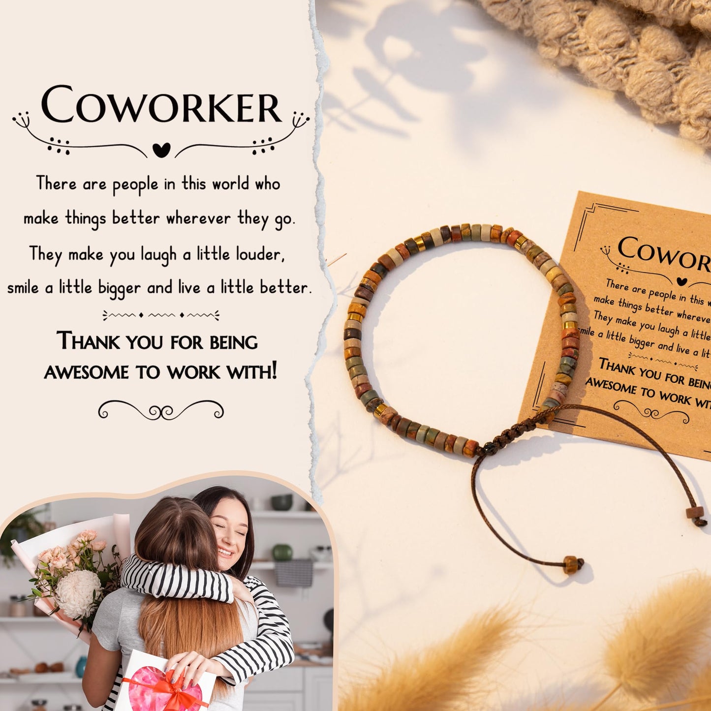 ZOKCC Inspirational Gifts Bracelets for Women: Healing Natural Stone Bracelets - Birthday Christmas Day Friendship Gifts for Women Friends Sister Bestie - Thank You Gift for Teacher Coworker
