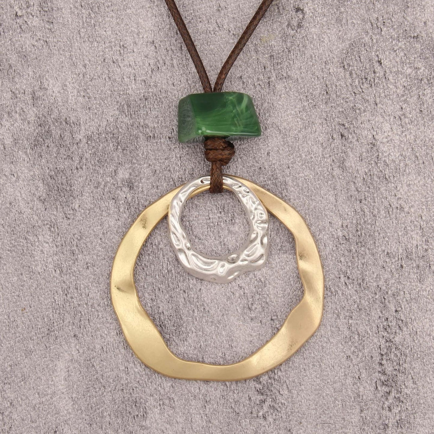 joymiao Chunky Boho Necklace Bohemian Pendant Necklace for Women with Large Silver Gold Circle Pendant Hippie Choker Boho Jewelry Accessories