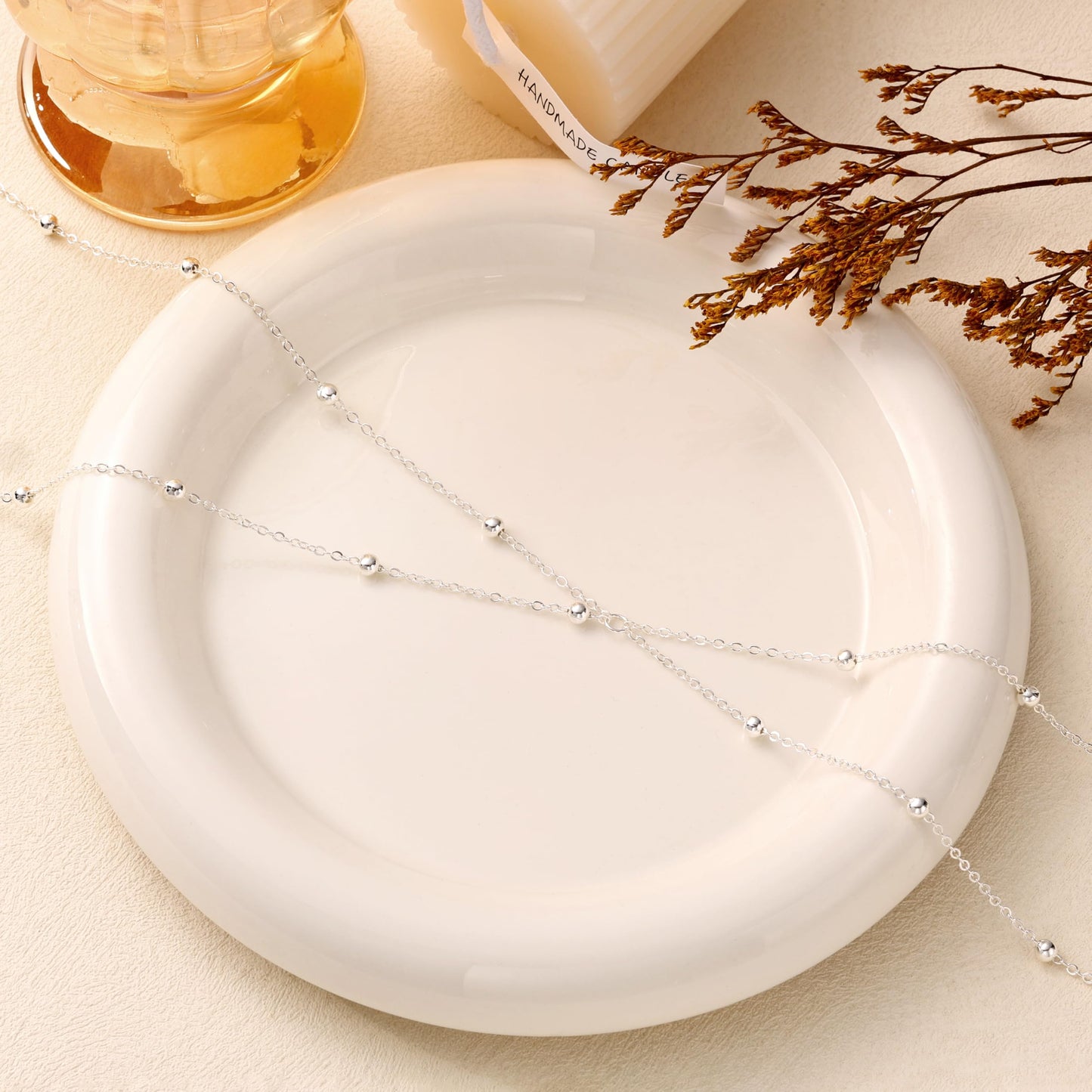 CHESKY Waist Chain for Women, Silver Plated Belly Chain for The Waist Adjustable Waterproof Sexy Bikini Pearl Satellite Chain Non Tarnish Body Chian Jewelry Gifts for Women