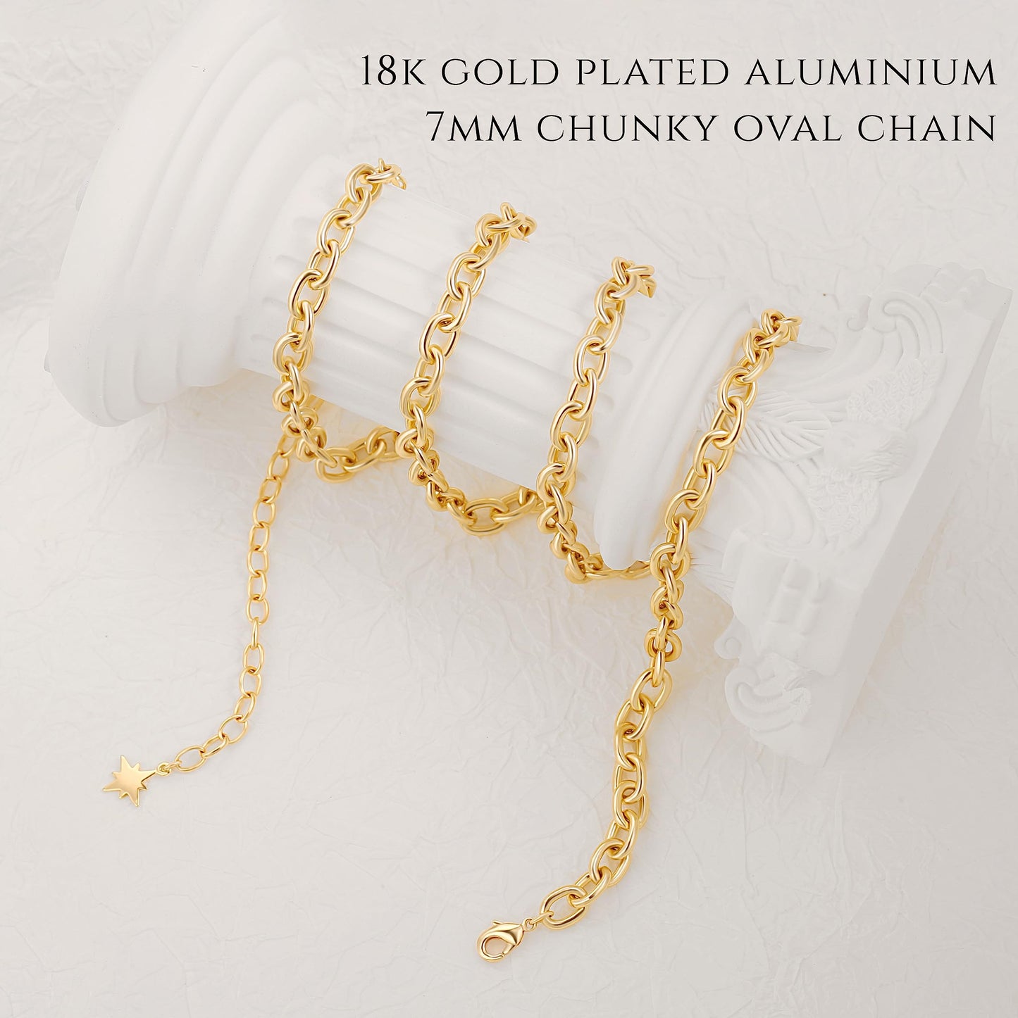 PEARLADA 18k Gold Plated Chain Belts for Women, Sexy Beach Bikini Body Chain, Chunky Waist Jewelry for Women