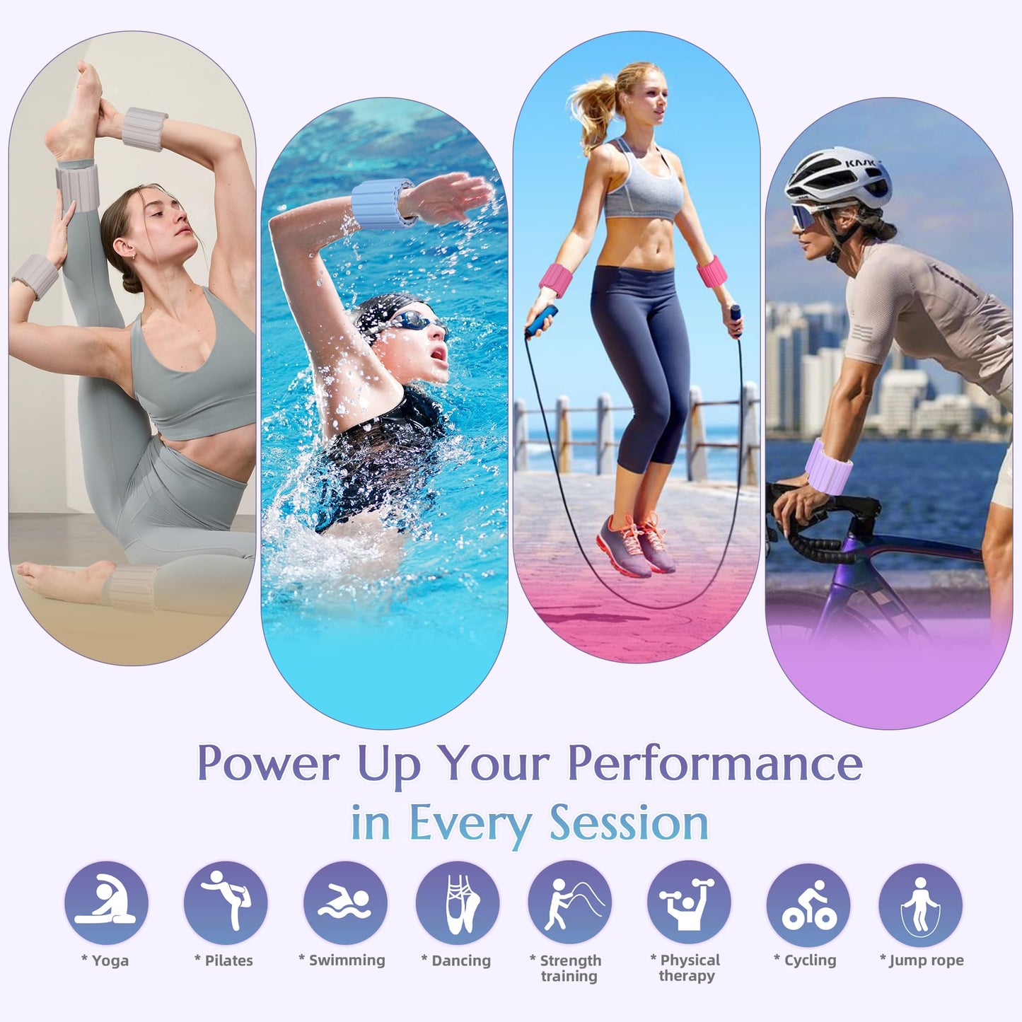 BECOJADDE Wrist Weights Ankle Weights for Women 1 Pair (1.1 lb Each) Silicone Magnetic Leg Arm Weighted Bracelet for Home Yoga Pilates Gym Workout Walking Jogging, Black Gray