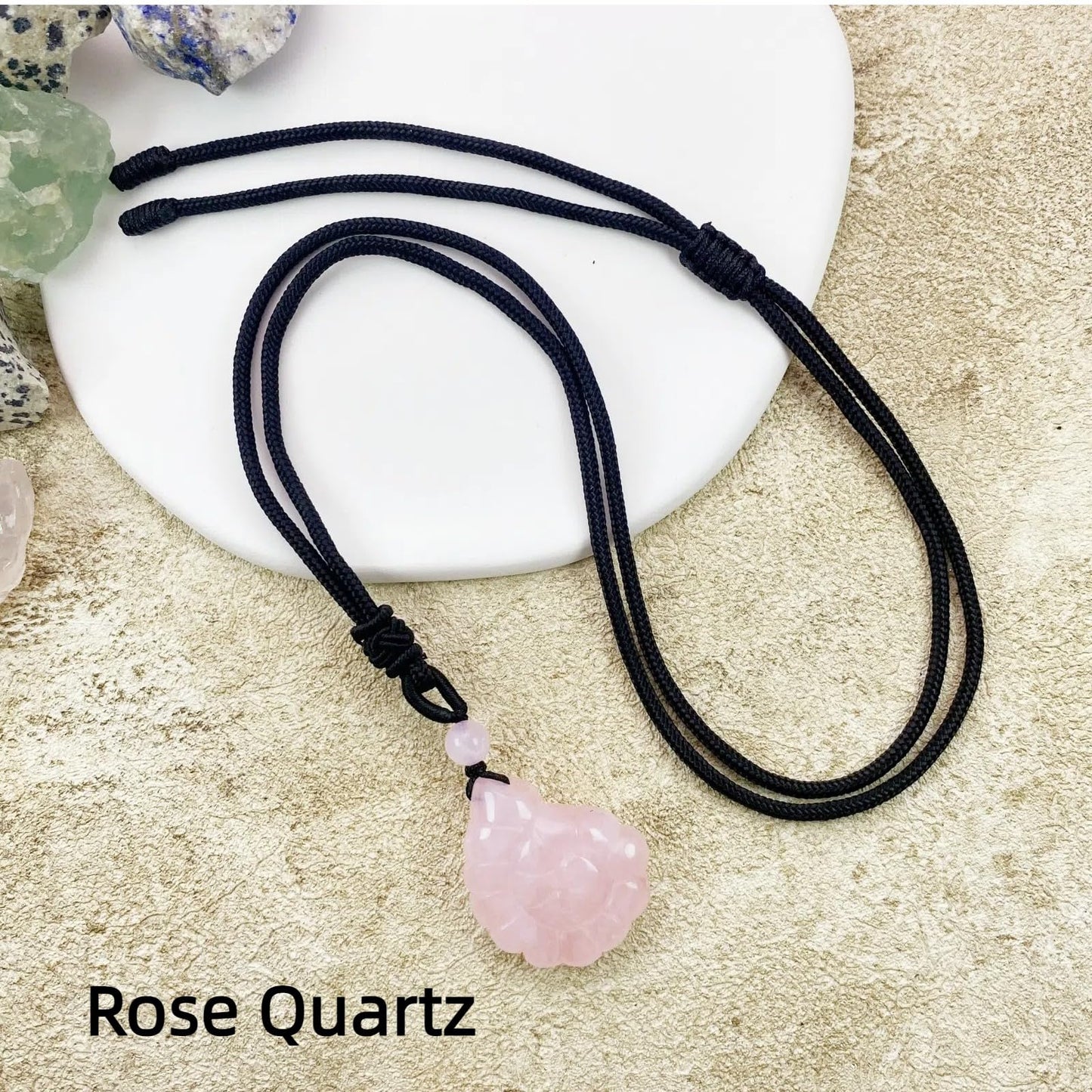 EDEN'S CALL Crystal Conch Shell Necklace for Women Healing Stone Ocean Pendant, Boho Beach Necklace with Polished Natural Gemstone Adjustable Cord Worry Stone Jewelry Gift, Rose Quartz