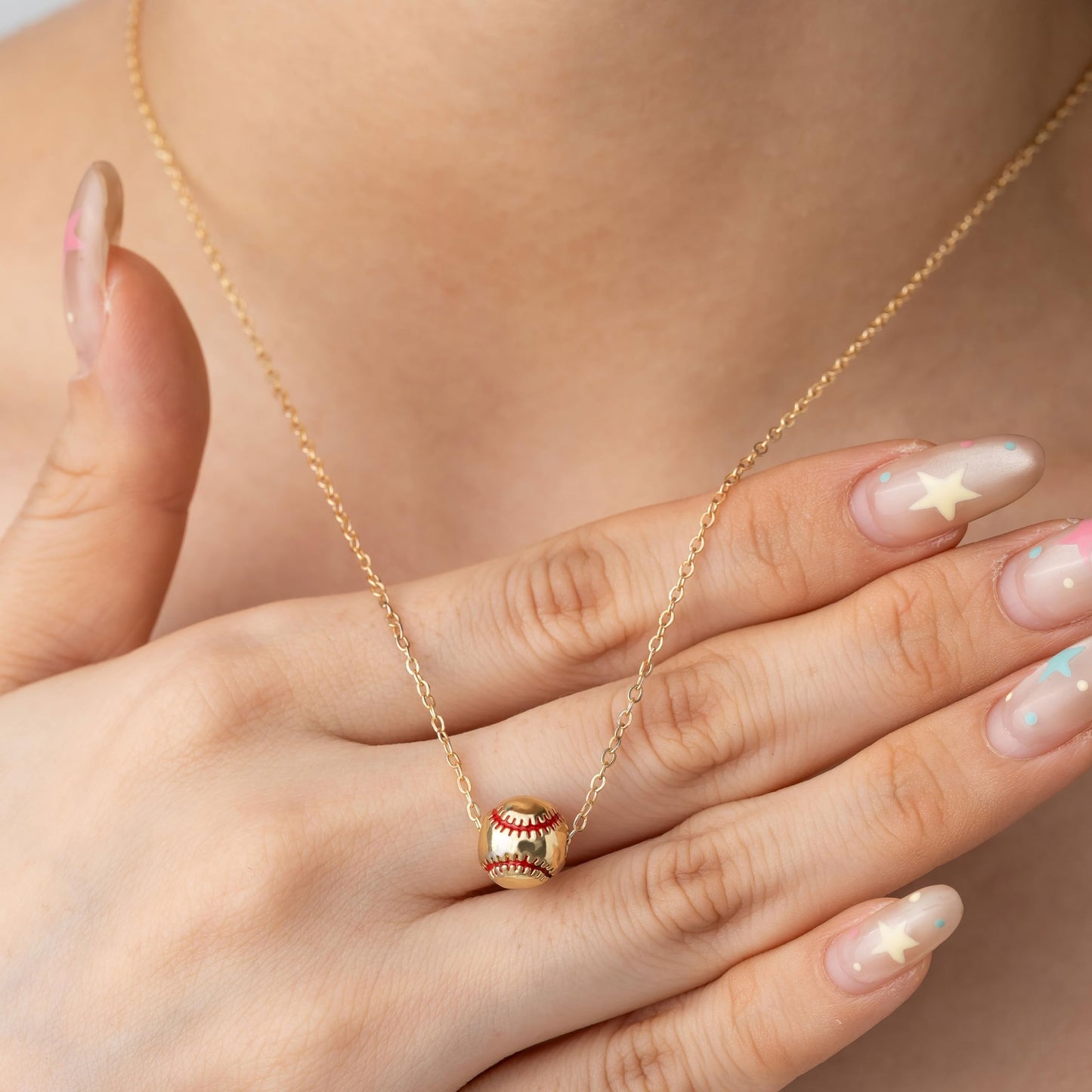 Baydurcan Gold Baseball Necklace for Women Softball Gifts for Sport lover Baseball Necklaces Softball Mom