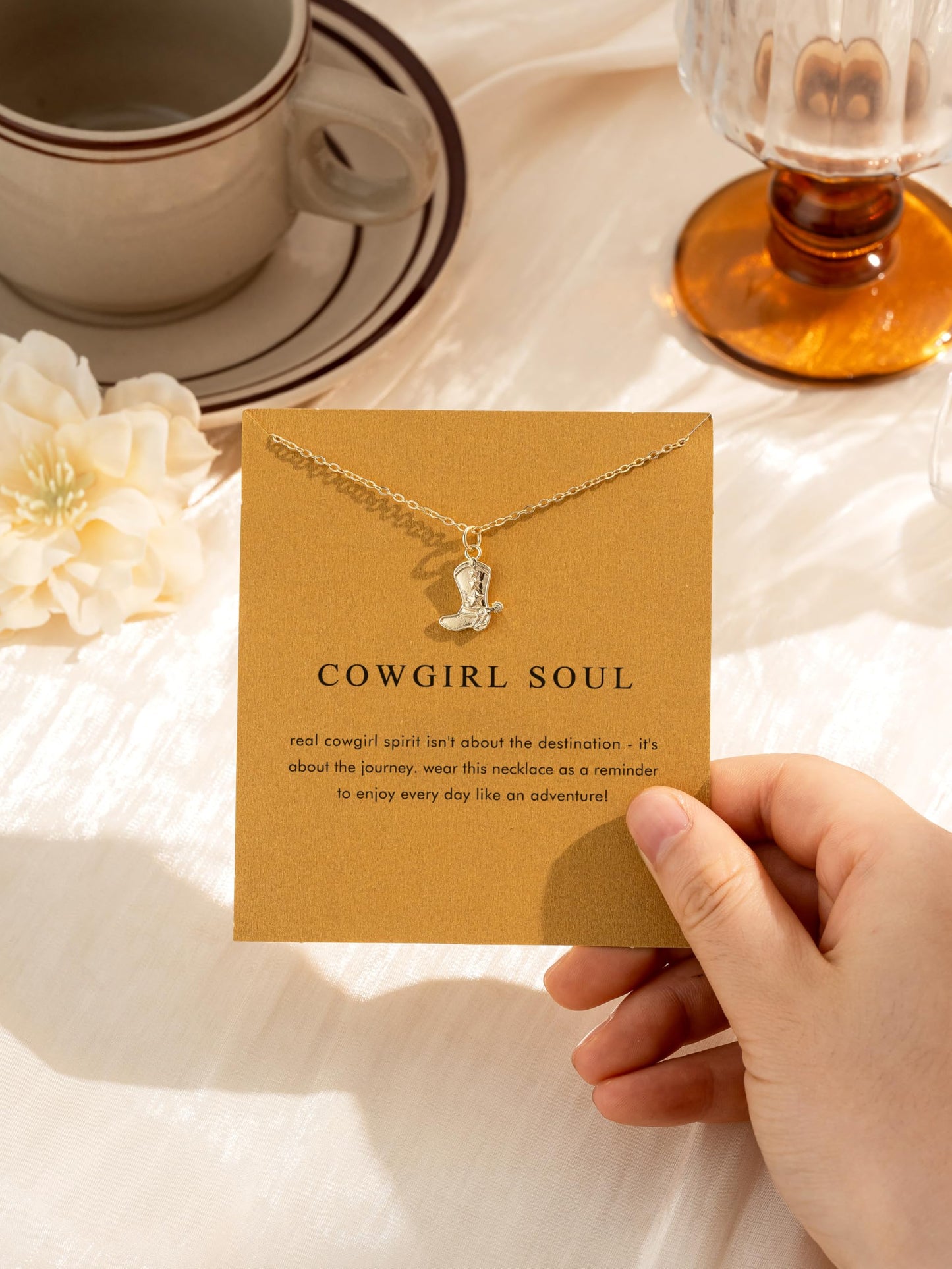 OBSUN Cowgirl Necklace for Women Western Necklace Cowboy Boot Cowgirl Jewelry for Women Western (Cowgirl Boot)