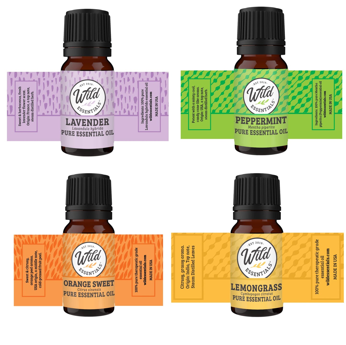 Wild Essentials Wisdom Eye Necklace Essential Oil Diffuser Kit with Lavender, Lemongrass, Peppermint, Orange Oils, 12 Refill Pads, Calming Aromatherapy Gift Set, Customizable Color Changing, Perfume