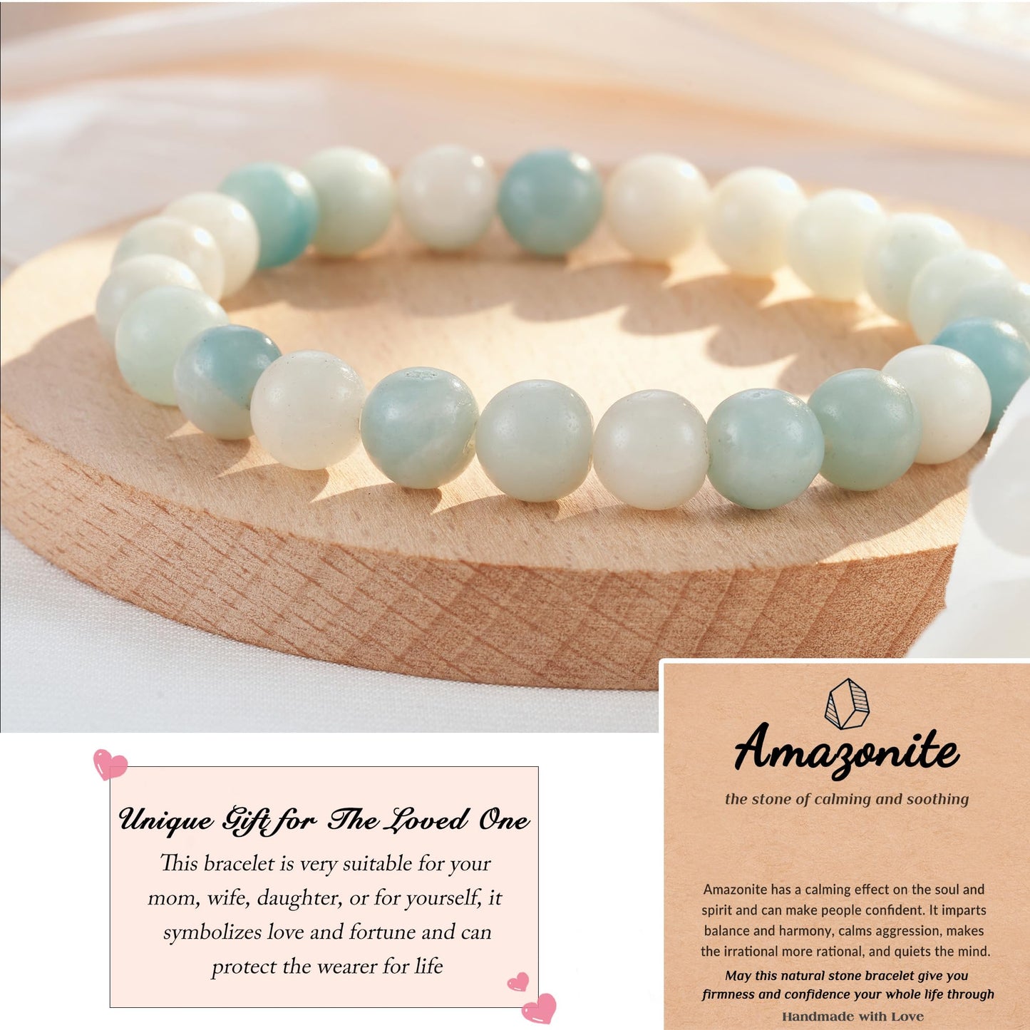Seyaa Amazonite Bracelet, Beaded Bracelet for Women, Natural Crystal Stone Bracelet