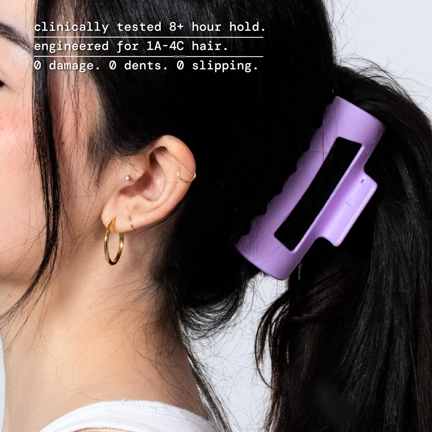 The Original Mello Hair Claw Clip Squishy Claw Clip Made in Korea Patent Pending 30021976 (Purple, Medium)