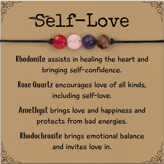ZOKCC Crystal Healing Bracelets Gifts for Women: Mothers Day Gifts for Mom - Spiritual Natural Stone Empath Protection Bracelets Birthday Graduation Gifts for Friends Sister Mom Daughter