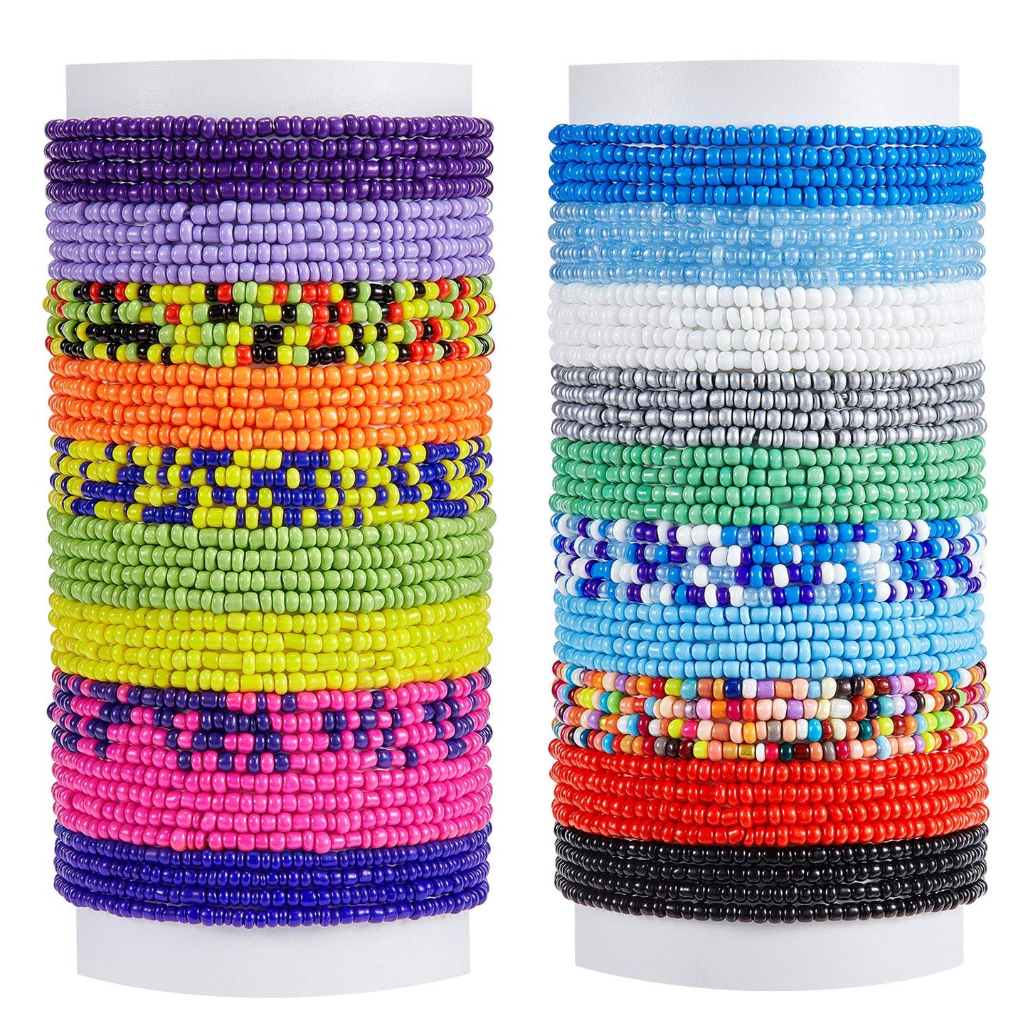 Hicarer 20 Pcs Waist Beads for Women Waist Belly Beads Jewelry Women Belly Chain Colorful Beach Bikini Body Chains Bohemia Body Accessories for Summer Beach