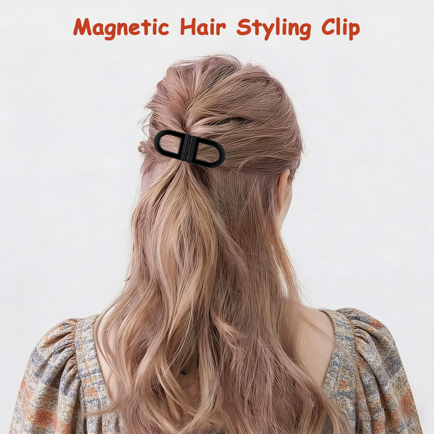 3 Pcs Magnetic Hair Clips for Women, Strong Hold No-Slip No Crease 2-in-1 Hair Styling Clips Gentle on All Hair Types for Easy Everyday Hairstyles