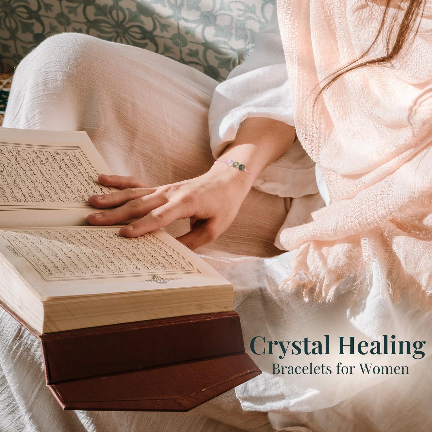 ZOKCC Crystal Healing Bracelets Gifts for Women: Spiritual Natural Healing Stone Anxiety Protection Bracelets Birthday Christmas Gifts for Friends Sister Coworker Nurse Teacher