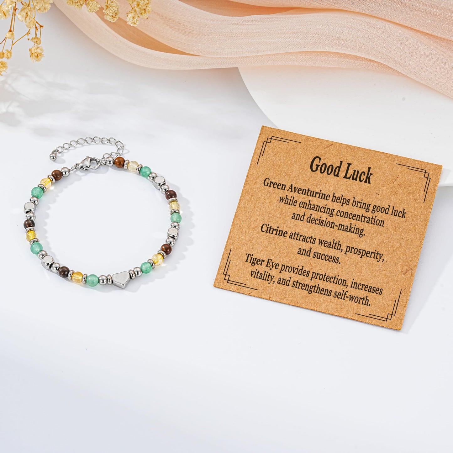 Pavkki Good Luck Bracelet for Women Gifts Crystals Green Aventurine Pulsera De La Suerte Jewelry Natural Stones