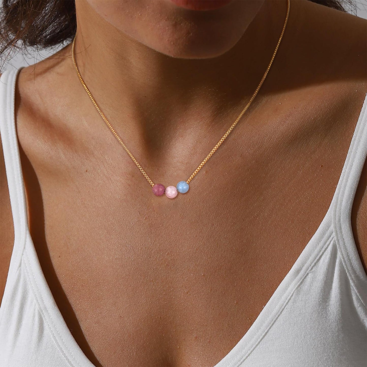 Suarlly Healthy Pregnancy Gifts Natural Stone Necklace for Pregnant Women Pregnancy Gifts for New Expecting Mom Mothers Day Jewelry Gift