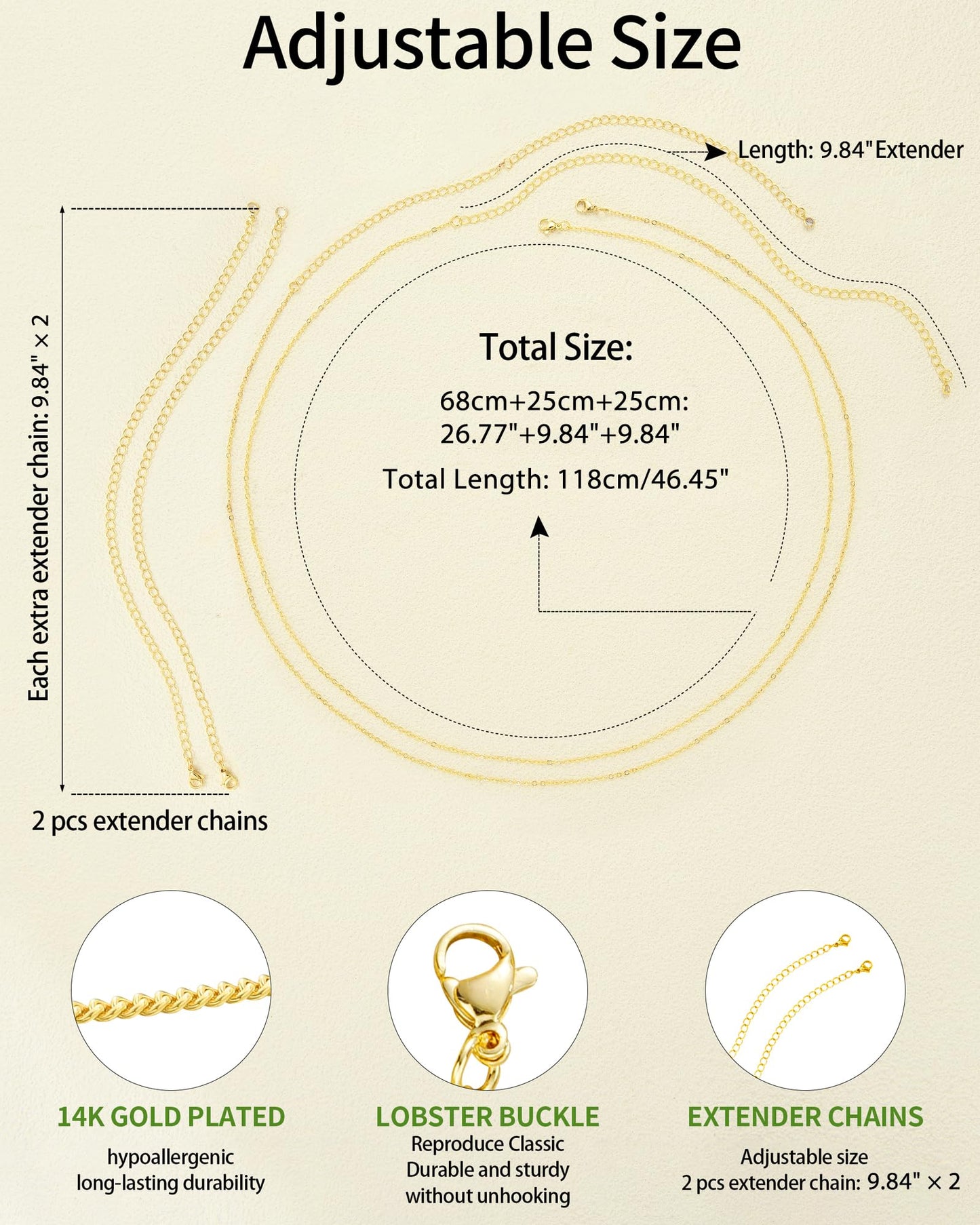 Gold Body Chain for Waist 2Pcs 14K Gold Plated Sexy Belly Chains for Women Rope Waist Chain Jewelry for Beach Accessories Adjustable 26.77-52.36Inch