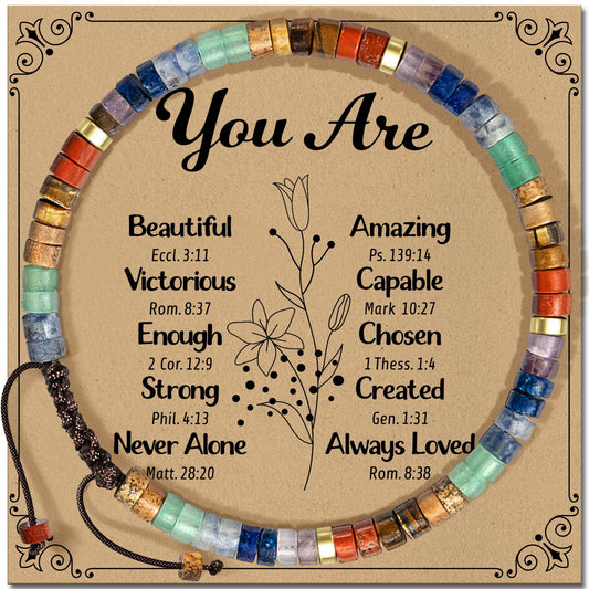 ZOKCC Inspirational Gifts Bracelets for Women: Mothers Day Gifts for Women Her Friends Sister Mom - Healing Natural Stone Beads Bracelets Thinking of you Get Well Soon Gift for Women