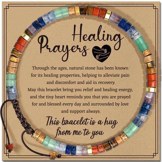 ZOKCC Cheer Up Bracelets Gifts for Women - Healing Natural Stone Bracelets - Inspirational Friendship Gifts for Women Friend Sister Bestie BFF