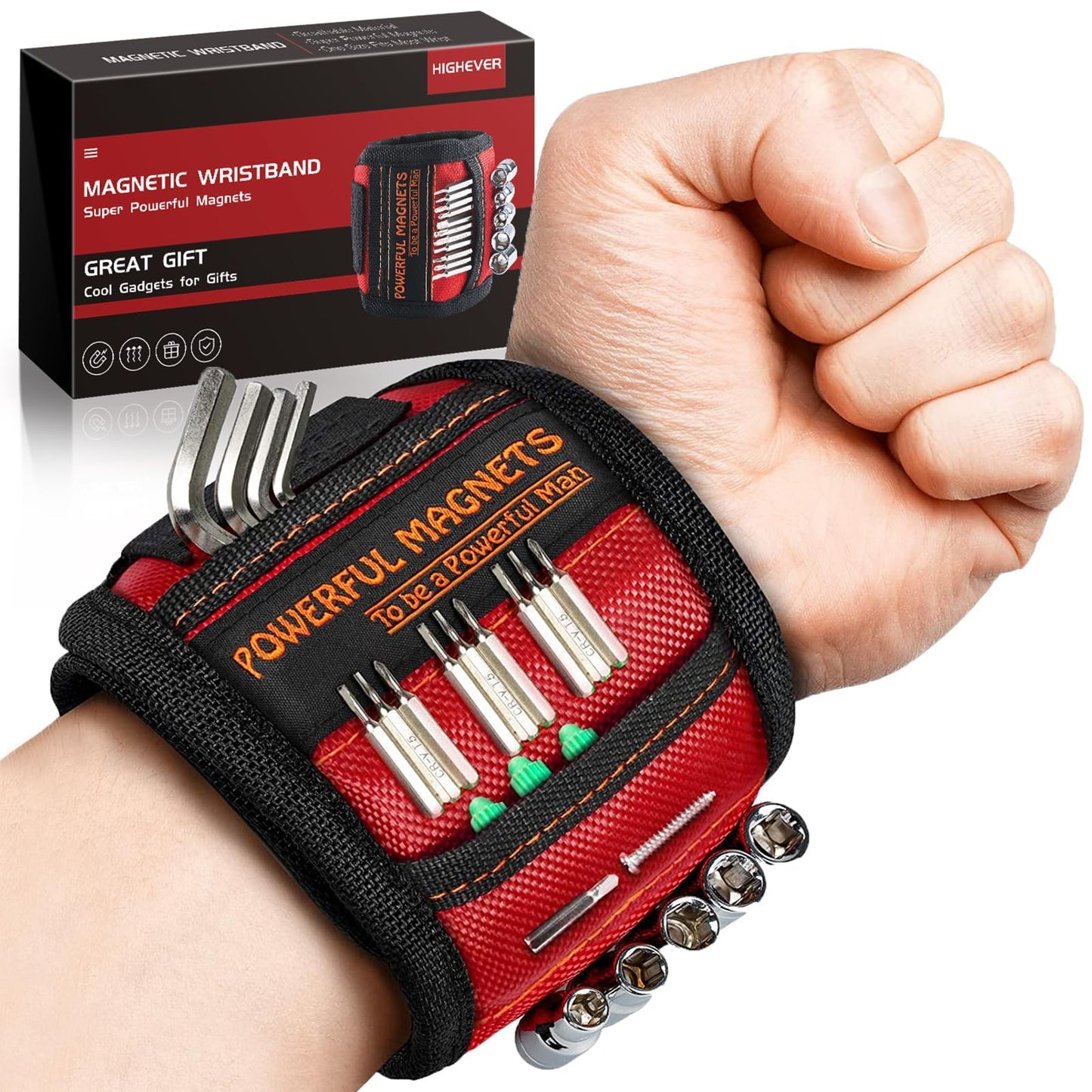 Father Day Gifts from Daughter Wife Son Magnetic Wristband: Men Tool Gifts for Men Him Belt Magnet Wrist for Holding Screws Nails Cool Gadgets Ideas Grandpa Father Day Gifts for Husband Dad Papa