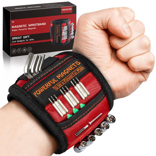 Stocking Stuffers for Men Women Gifts Magnetic Wristband: Men Gifts Tool Belt Magnet Wrist for Holding Screws Christmas Gadget for Dad Adults Him Husband Who Have Everything Wants Nothing (2 Pack)