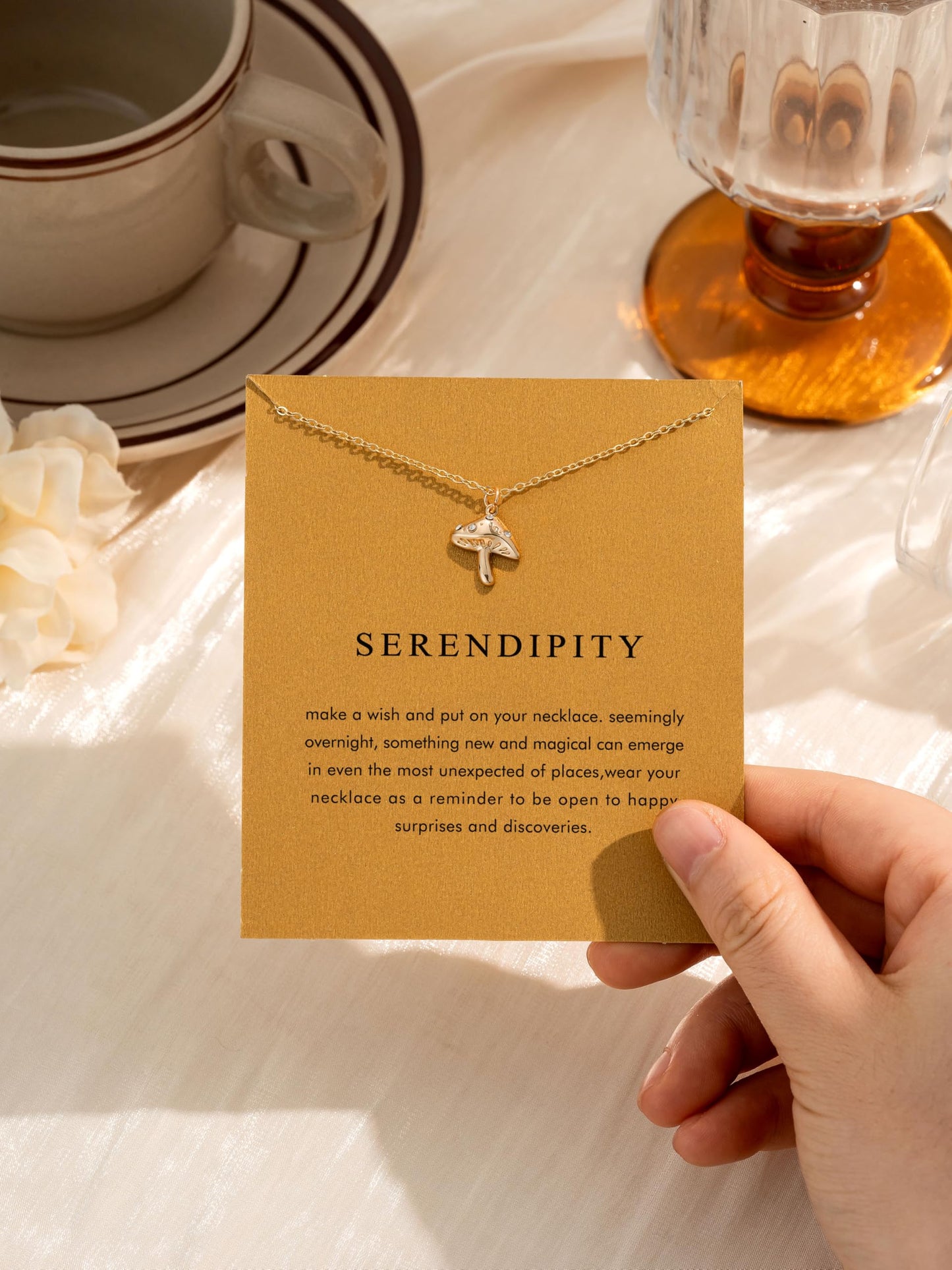 OBSUN Mushroom Necklace Motivational Gifts for Women Golden Mushroom Jewelry Accessories (Mushroom)