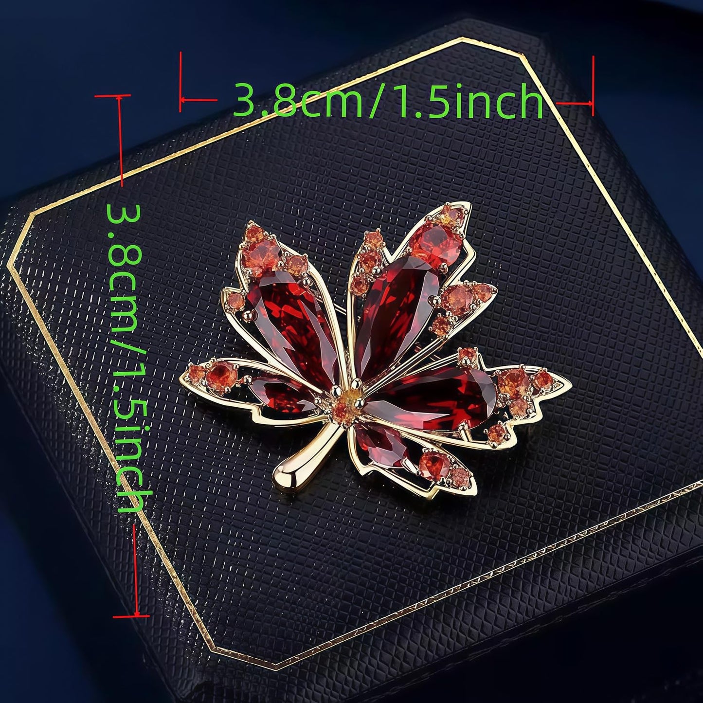 Yaximhozz 2pcs Rhinestone Brooch Pin for Women Dress Elegant Stylish Crystal Brooches Fashion Accessories Pins Lapel Boutonniere Ideas Wedding Christmas Birthday Jewelry Easter Gift (05 Red/Gold)
