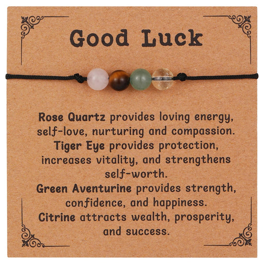 Korotho Good Luck Bracelet for Women, Green Aventurine Bracelets Healing Crystal Bracelet Good Luck Protection Gift Citrine Natural gemstones Lucky Jewelry Luck Gifts