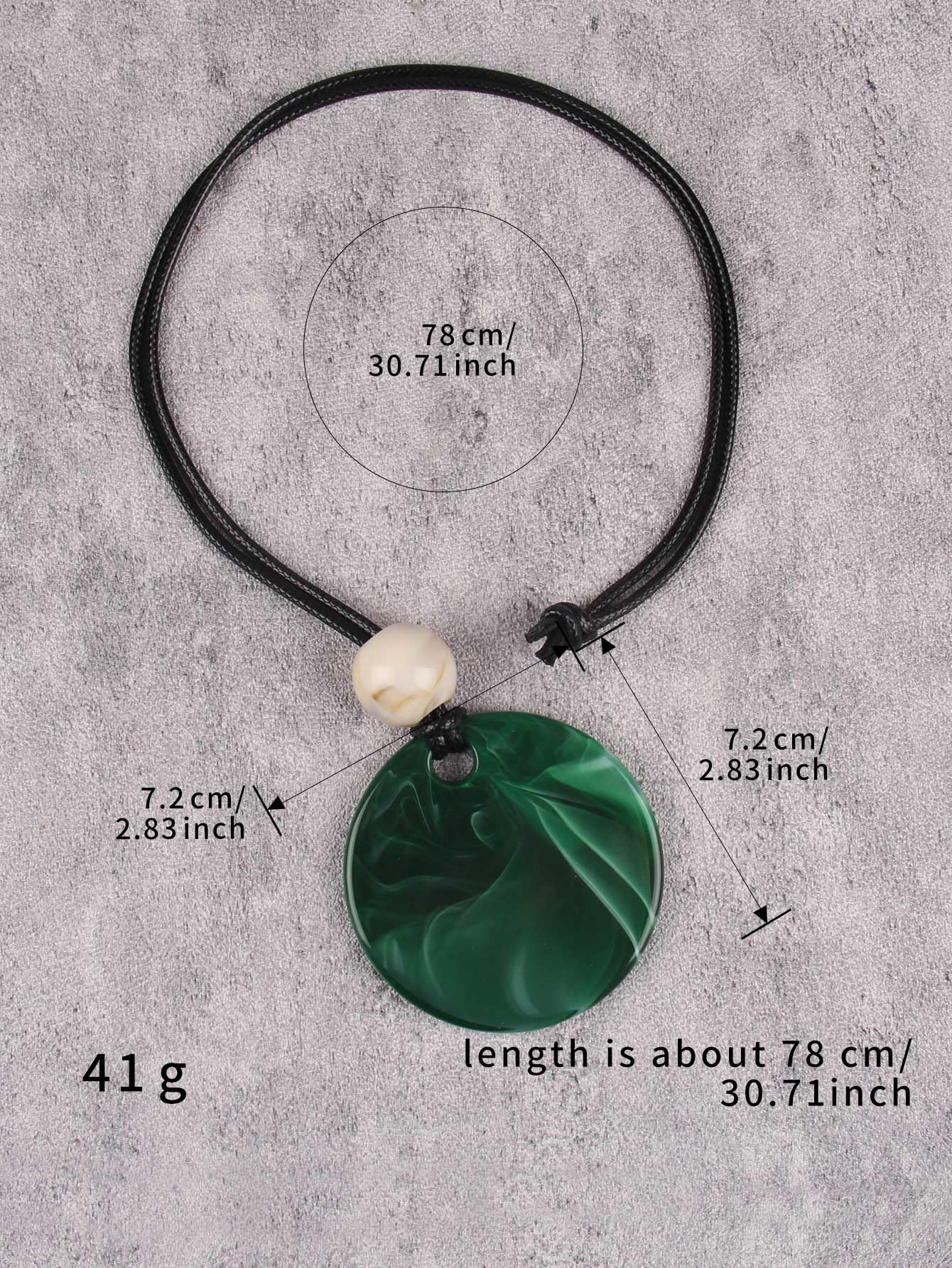 joymiao Bohemian Necklace for Women Large Long Chunky Necklace with Green Pendant Boho Choker Ethnic Hippie Jewelry