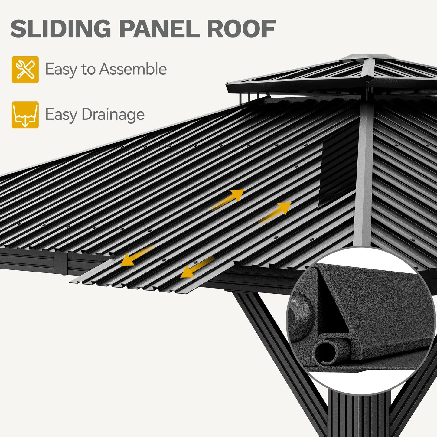 DWVO 12x12ft Metal Gazebo Hardtop Double Roof Canopy Outdoor Gazebo Galvanized Roof with Netting and Curtain Garden Tent for Patio, Backyard and Deck