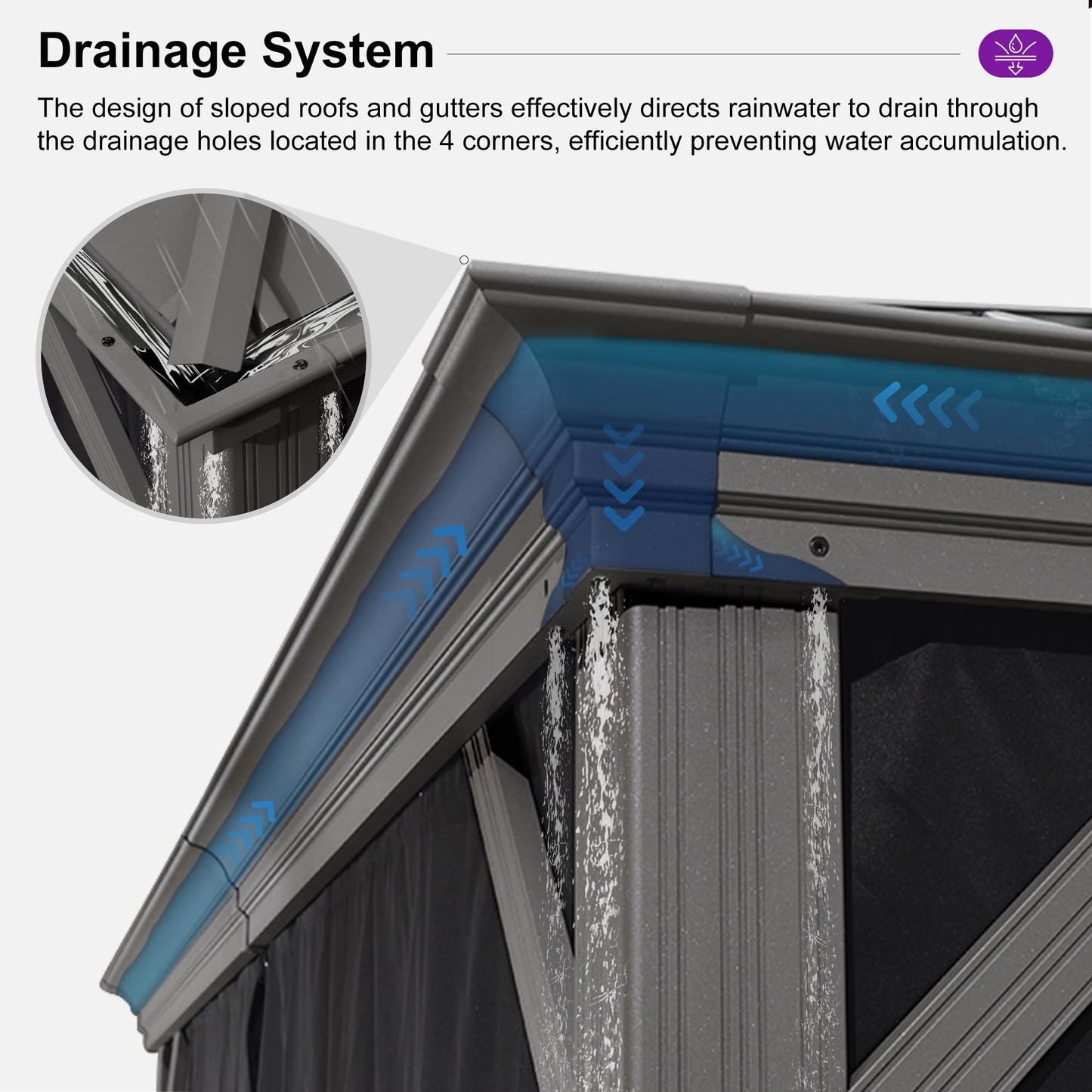 PURPLE LEAF 12' X 14' Permanent Hardtop Gazebo Galvanized Steel Double Roof Pavilion with Aluminum Frames Heavy Duty Patio Gazebo for Pool Patio Deck Garden,Netting and Curtains Included, Light Grey