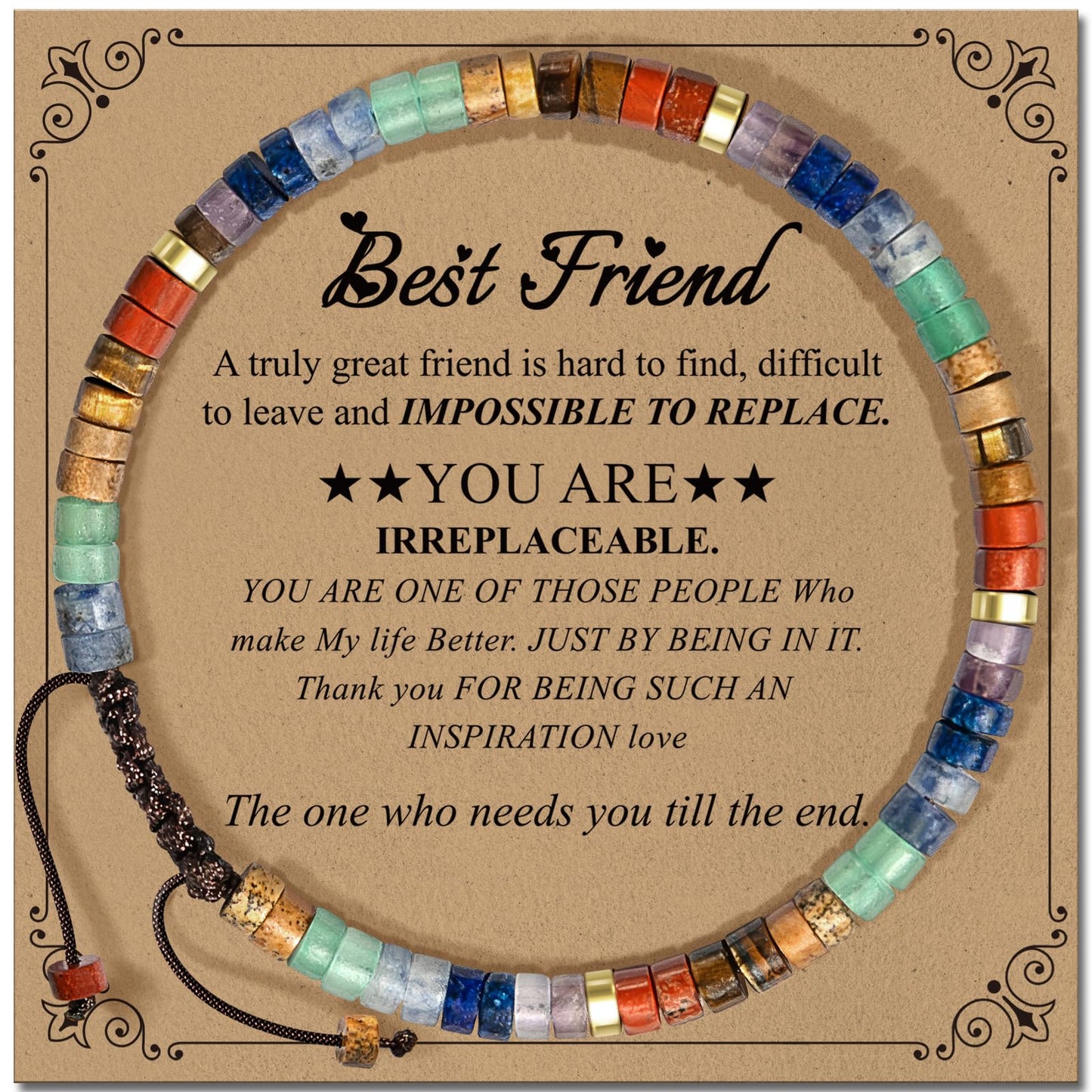 ZOKCC Friendship Bracelet Gifts for Women: Inspirational Natural Stone Bracelet for Women - Birthday Christmas Day Graduation Gifts for Friend, Sister, Bestie, BFF