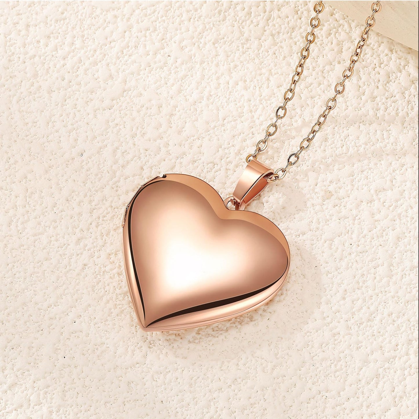 PHOCKSIN Rose Gold Heart Locket Necklace 12 Birth Flowers Personalized Love Heart Necklace that Holds Pictures Customized Gifts Locket Necklaces for Birthday