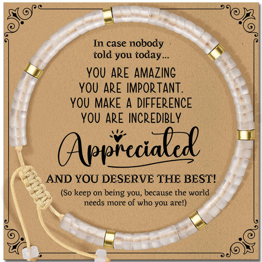 ZOKCC Inspirational Gifts Bracelets for Women Healing Natural Stone Bracelets - Appreciation Thank You Gifts for Coworkers Teacher Boss Nurse Employee Friend Farewell