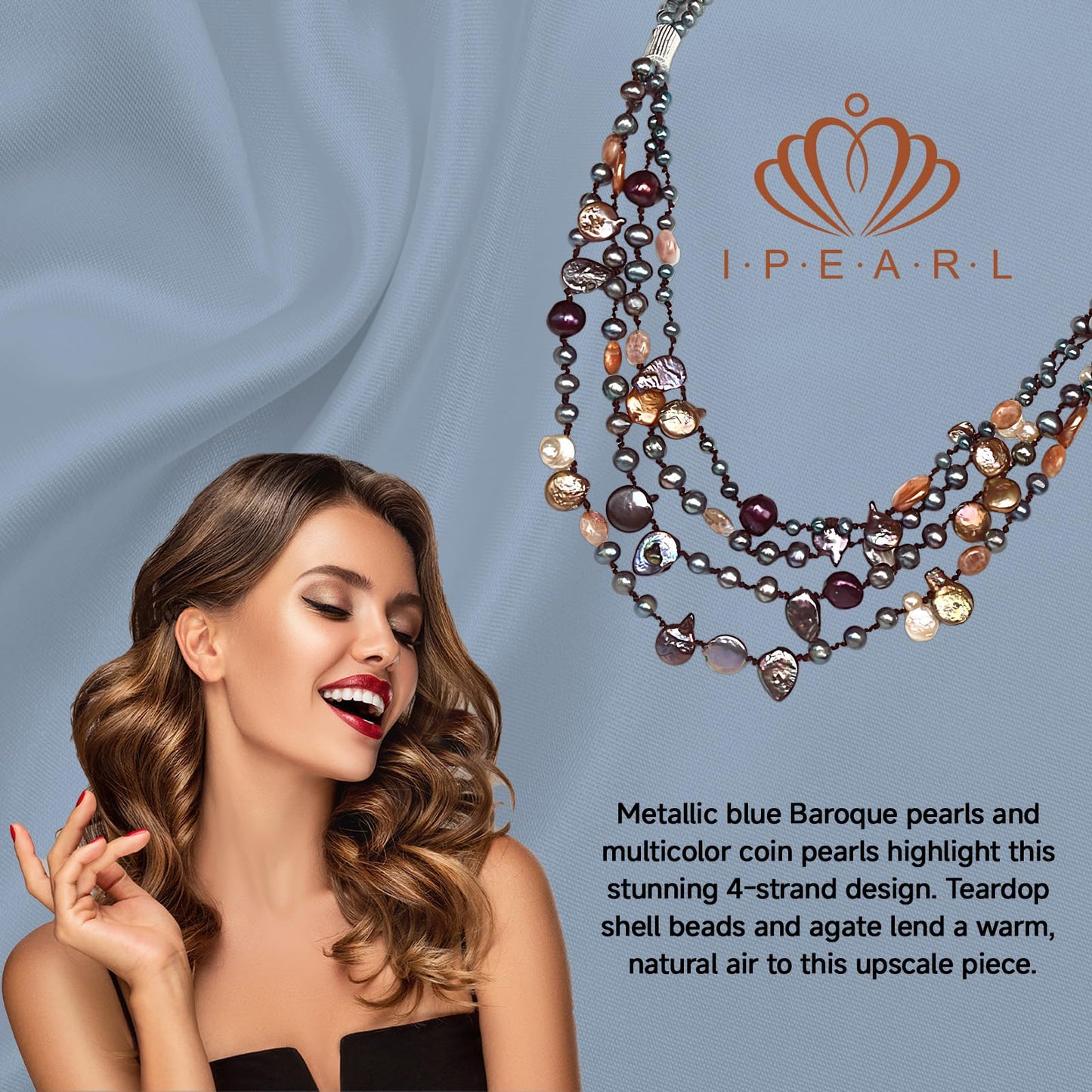 Handmade Freshwater Pearl Necklace for Women - Elegant Long Adjustable Real Pearls Strand with Vintage Beaded Charms Baroque Pearl Luxury Jewelry Gift