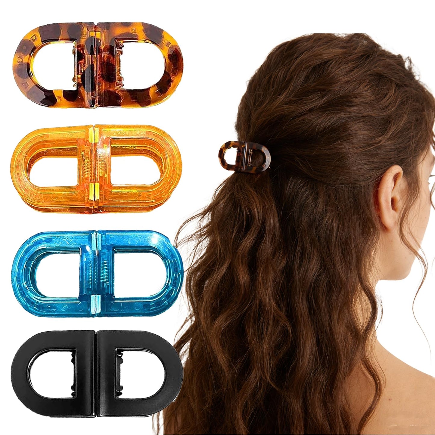 4Pcs Magnetic Hair Clips – Strong Hold No-Slip Magnetic Hair Styling Clips,Seamless 2-in-1 Design for Easy Everyday Hairstyles,Clip No Crease,Gentle on All Hair Types Strong Hold