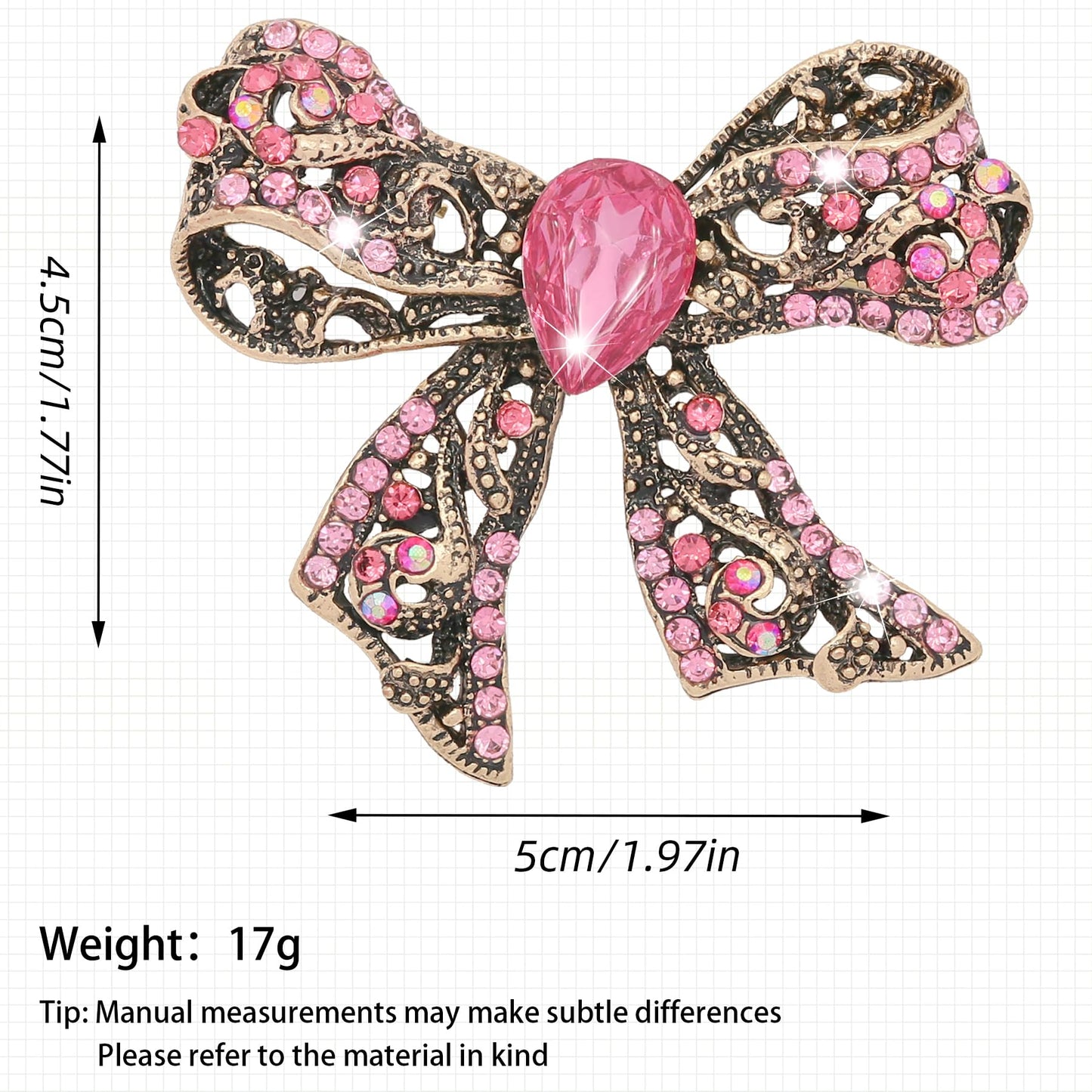 Vancy Utopia Rhinestone Bowknot Brooch Crystal Brooches for Women Pin Wedding Fashion Brooches Jewelry Accessories,Women Gift