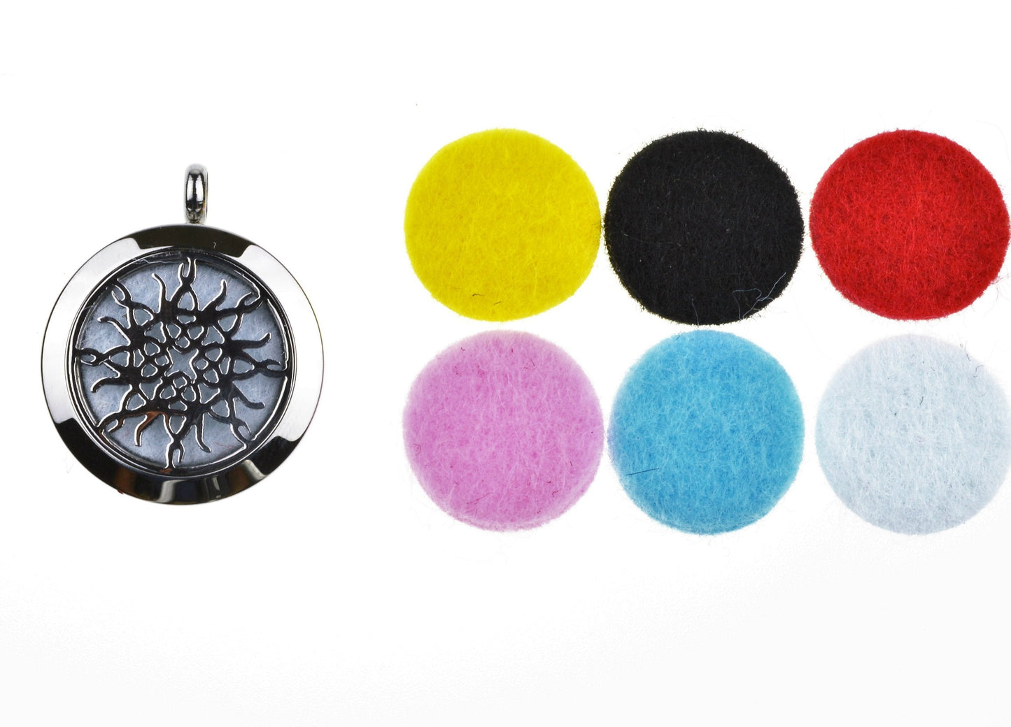 Infinity Flame Knot Essential Oil Diffuser Necklace, Stainless Steel Locket Pendant with 24 inch Chain, 12 Color Refill Pads, Customizable Color Changing Perfume Jewelry Aromatherapy