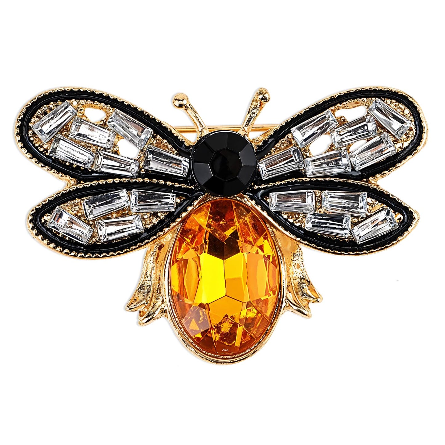 Bee Brooch Pin, Honey Bee Rhinestone Pins Vintage Crystal Insect Themed Lapel Pins Stylish Accessories for Women Men Party Dating Daily