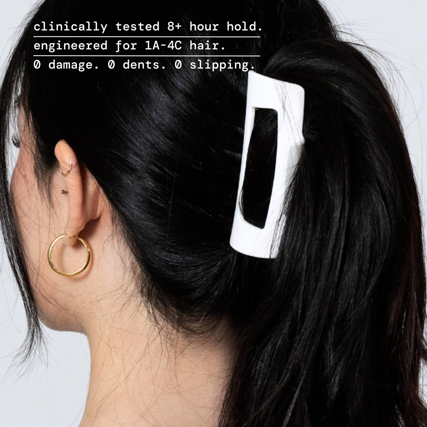 The Original Mello Hair Claw Clip Squishy Claw Clip Made in Korea Patent Pending 30021976 (White, Medium)