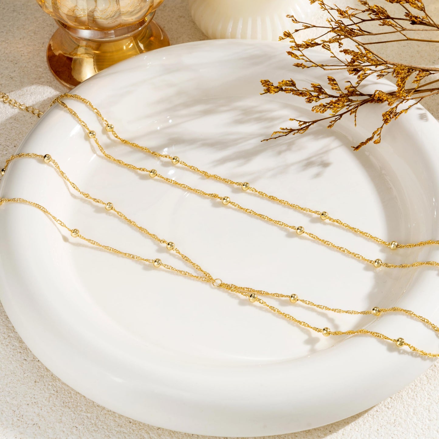 CHESKY Gold Waist Beads, Dainty 14k Gold Plated Waist Chain Non Tarnish Body Chain Jewelry for Women Hypoallergenic Belly Chain Waterproof Wave Gold Belly Button Ring Jewelry for Women Gifts