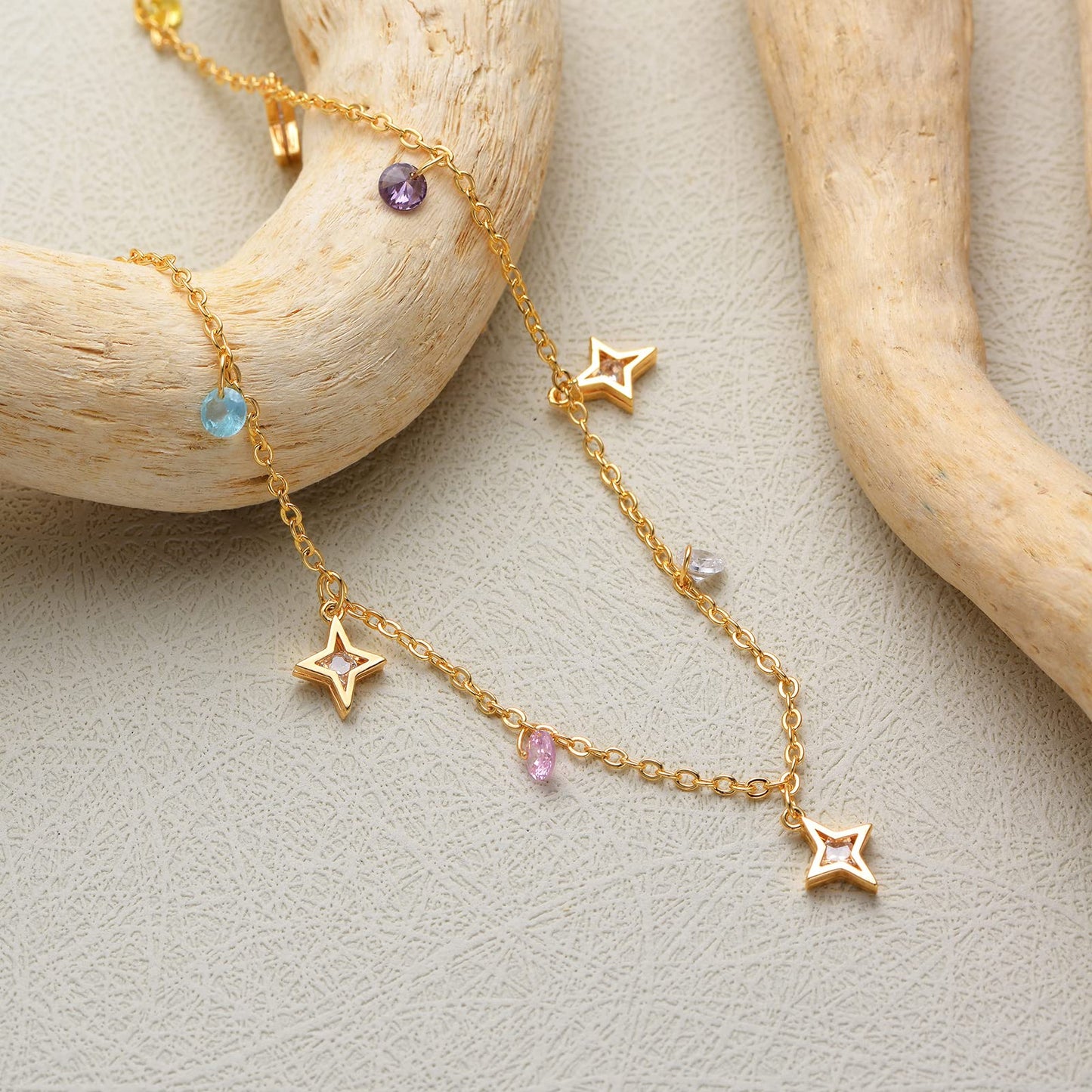 MTMY Beaded Necklace for Women 14K Gold Plated Dainty Colorful Beaded Pearl Choker Necklace Delicate Boho Choker Necklace Jewelry Gift (cz star tassel)