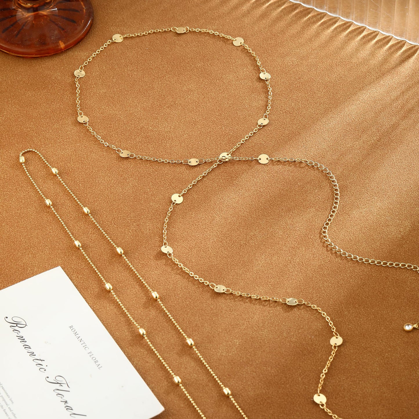 VIROMY Gold Waist Chain for Women Waterproof Gold Belly Chain Body Beads Belt Chain Beach Body Women's Jewelry