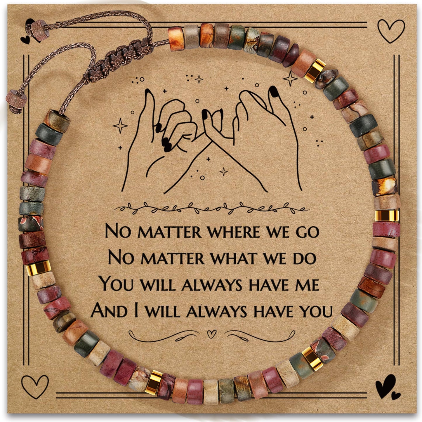 ZOKCC Friendship Gifts for Women - Healing Natural Stone Bracelet - Encouragement Cheer Up Gifts for Women Friend Sister Coworker Bestie BFF