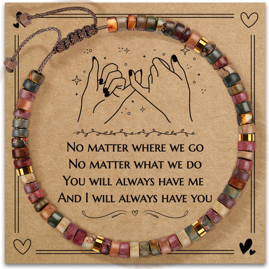ZOKCC Friendship Gifts for Women - Healing Natural Stone Bracelet - Encouragement Cheer Up Gifts for Women Friend Sister Coworker Bestie BFF