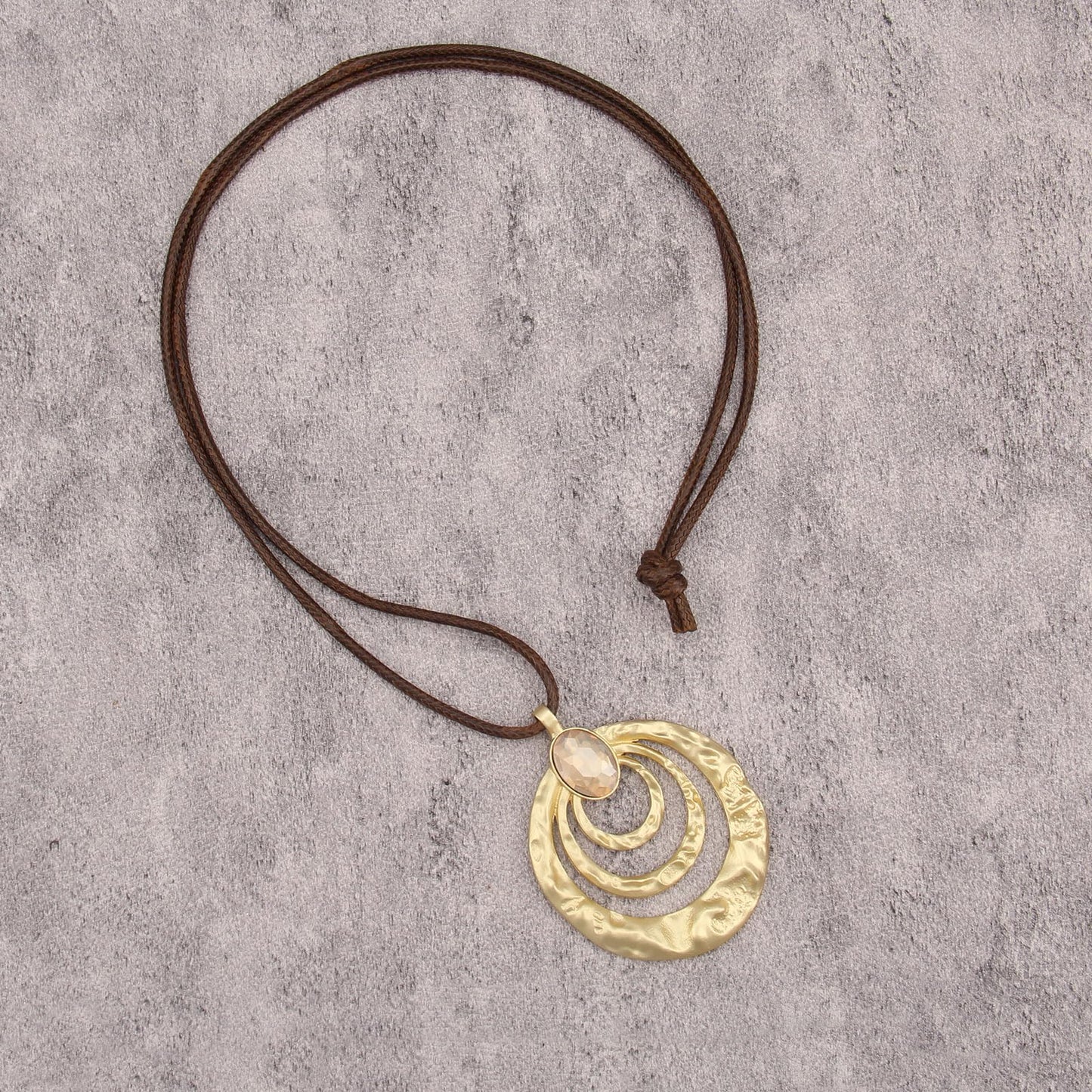 joymiao Boho Pendant Necklace for Women Long Chunky Statement Necklace with Large Gold Pendant Hippie Vintage Jewelry