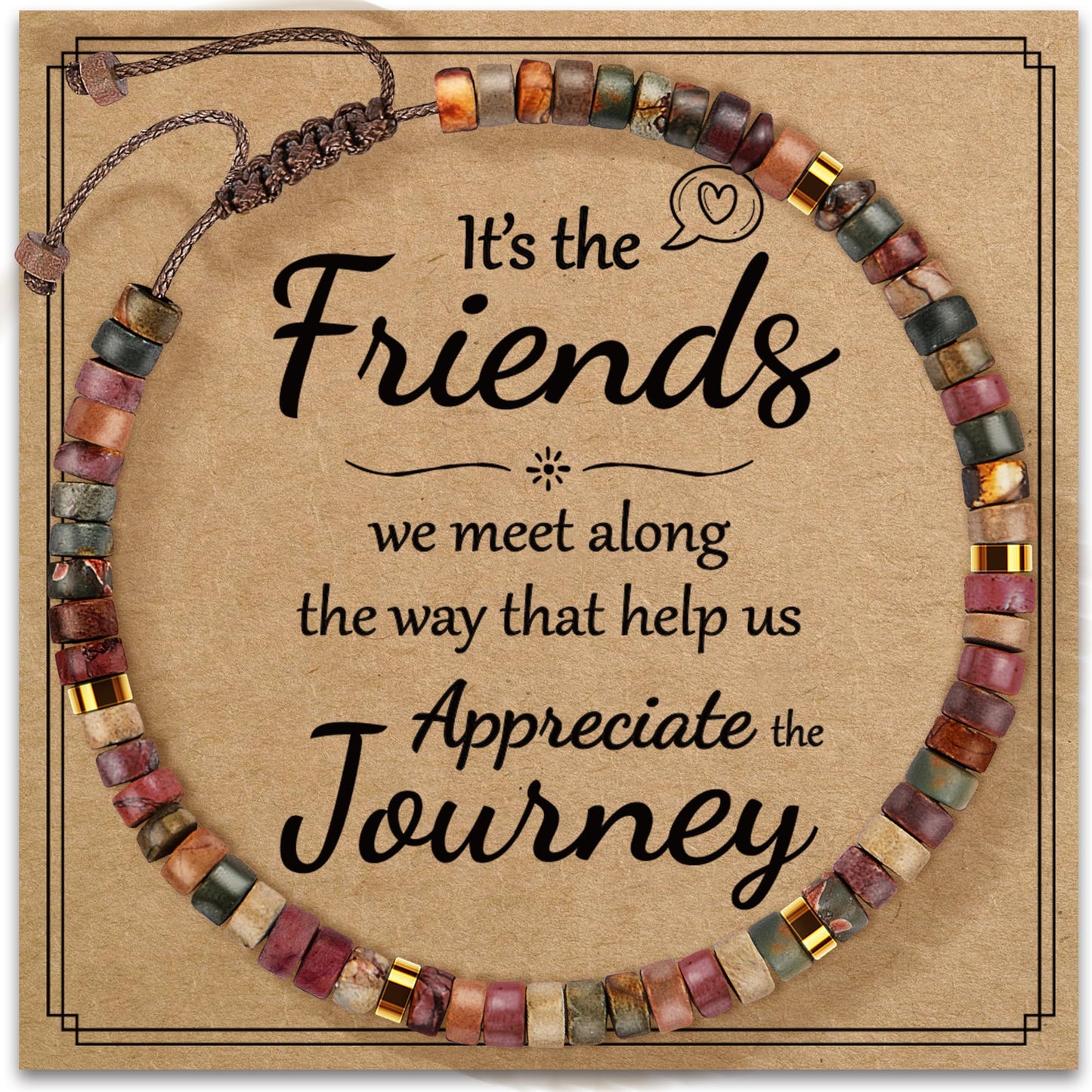 ZOKCC Friendship Bracelets Gifts for Women - Healing Natural Stone Bracelets - Inspirational Friendship Valentines Day Gifts for Women Friend Sister Coworker Bestie BFF